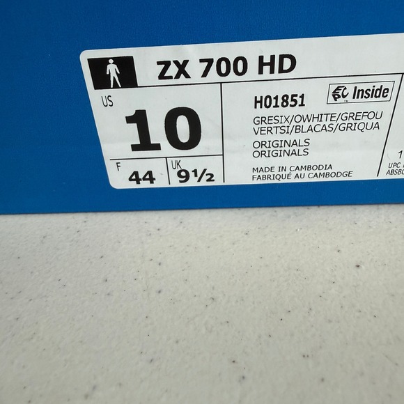 Adidas ZX 700 HD Mens Grey Black White Originals Sneakers H01851 Size 10 - Picture 2 of 8